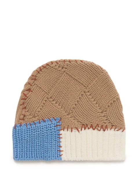 Marni cable-knit colour-block beanie - Neutrals