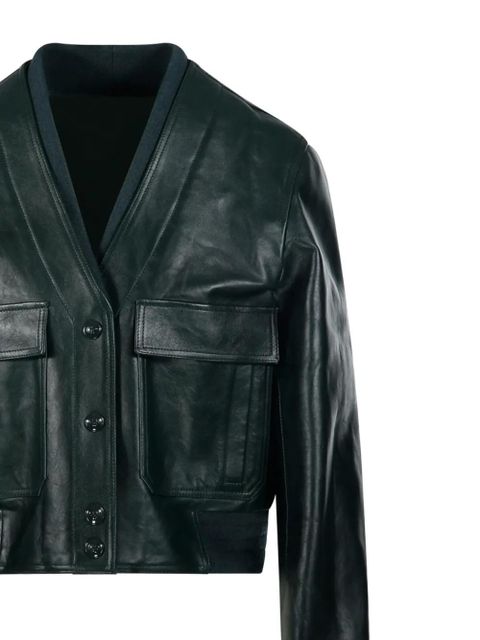 Gucci buttoned leather jacket - Green
