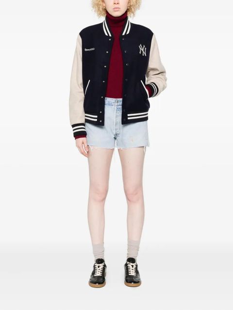 RE/DONE frayed-edges denim shorts - Blue