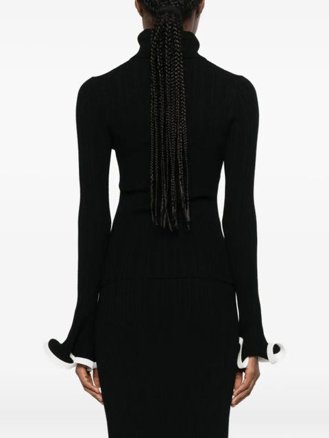 Simkhai ruffled roll-neck sweater - Black