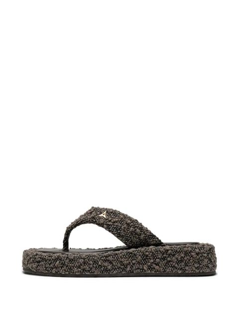 Manière De Voir Rosalie bouclé flatform sandals - Brown - zdjęcie produktu nr 2