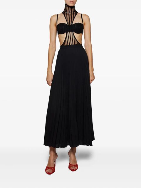 Amina Muaddi 95mm Alexa Lace Slipper sandals - Red