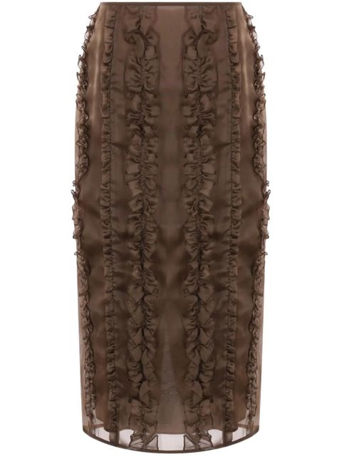 Cecilie Bahnsen Ocean midi skirt - Brown - zdjęcie produktu nr 1