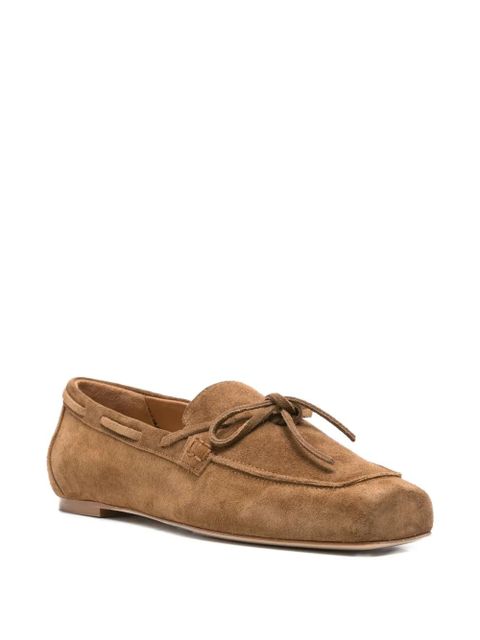 Aeyde Jasper bow-detail suede loafers - Brown - zdjęcie produktu nr 2