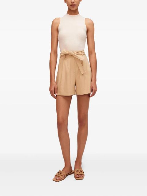 Simkhai Fletcher pleated belted shorts - Yellow