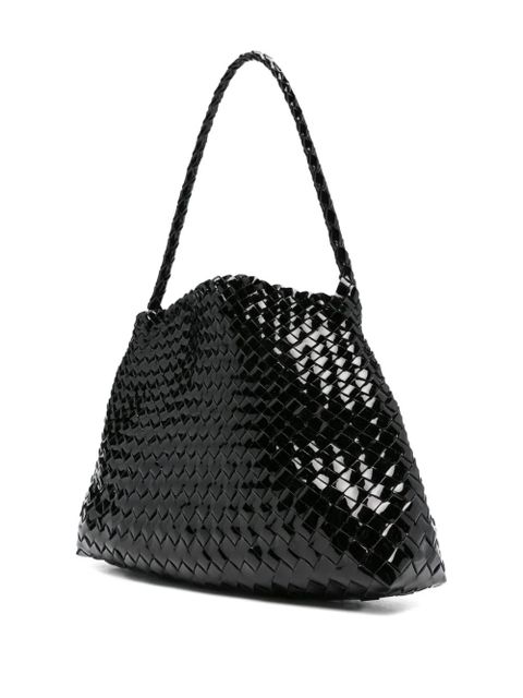DRAGON DIFFUSION patent-leather woven tote bag - Black - zdjęcie produktu nr 2