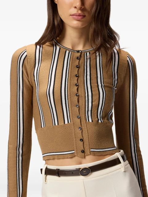 PINKO striped button cardigan - Brown