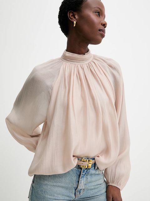 Answear.LAB bluzka damska kolor beżowy gładka