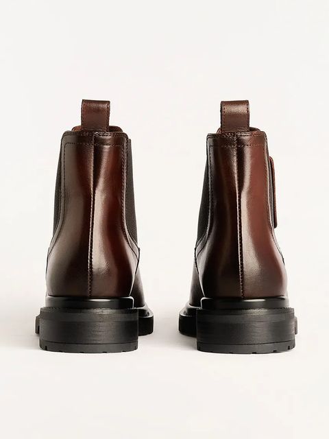 Karl Lagerfeld botki skórzane BINKY damskie kolor brązowy na płaskim obcasie KL47545 - zdjęcie produktu nr 2