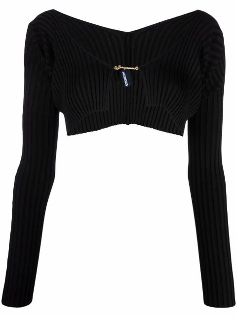 Jacquemus La Maille Pralu cropped cardigan - Black - zdjęcie produktu nr 1