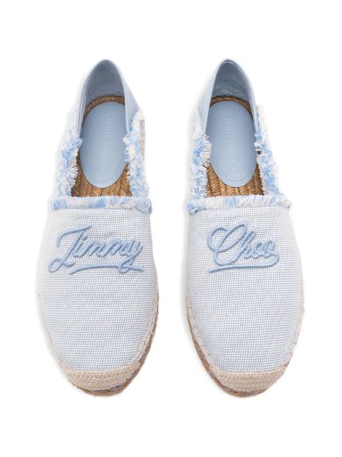 Jimmy Choo frayed logo espadrilles - Blue