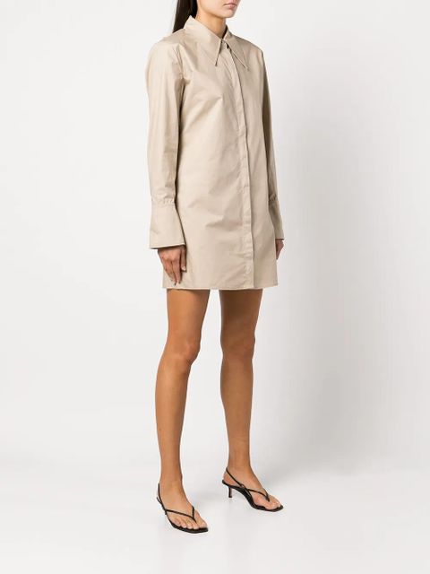 ANINE BING Tiffany cotton shirt dress - Neutrals