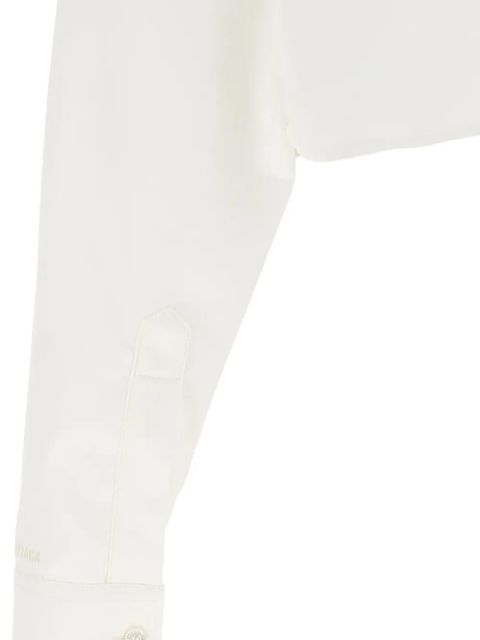 Balenciaga embroidered-logo cropped shirt - Neutrals