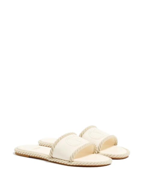 Valentino Garavani Vlogo Torchon slide sandals in nappa leather - Neutrals - zdjęcie produktu nr 2