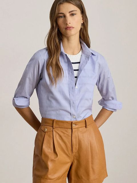 Lauren Ralph Lauren koszula bawełniana damska kolor niebieski regular z kołnierzykiem klasycznym 200940254 - zdjęcie produktu nr 1