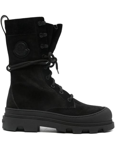Moncler Vera lace-up logo-patch boots - Black