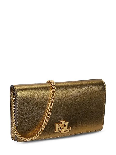 Lauren Ralph Lauren torebka skórzana kolor złoty 432P02411