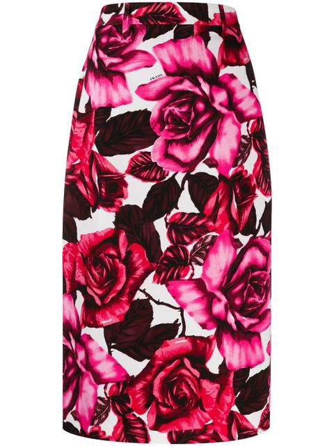 Prada rose print pencil skirt - Pink - zdjęcie produktu nr 1