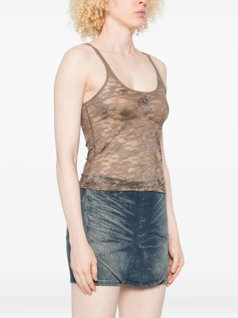 Diesel lace-panelled top - Brown