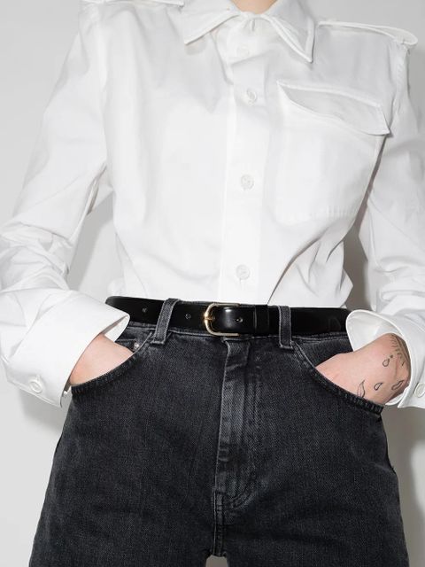TOTEME buckle-fastening leather belt - Black - zdjęcie produktu nr 2