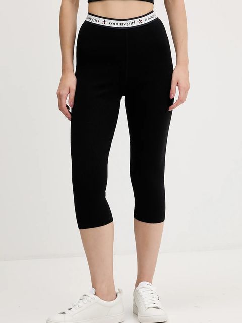 Tommy Jeans legginsy damskie kolor czarny gładkie DW0DW22506 - zdjęcie produktu nr 1