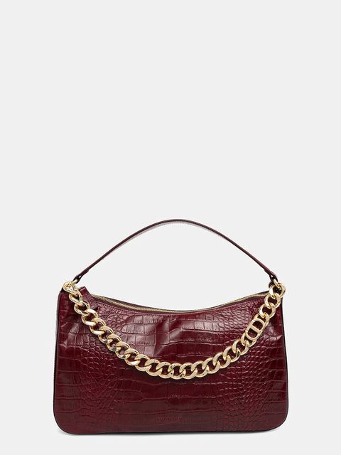 Twinset torebka skórzana kolor bordowy 252TD8252 - zdjęcie produktu nr 1