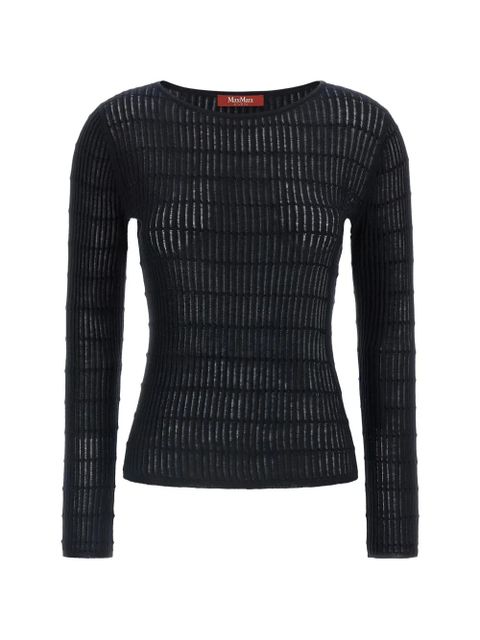 Max Mara ribbed boat-neck sweater - Blue - zdjęcie produktu nr 1
