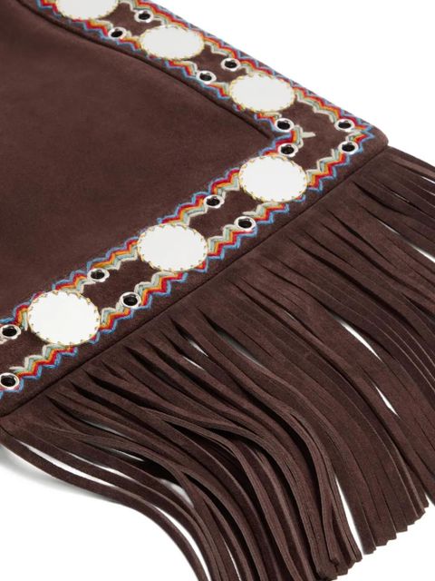 Valentino Garavani Nellcôte fringed cross body bag - Brown