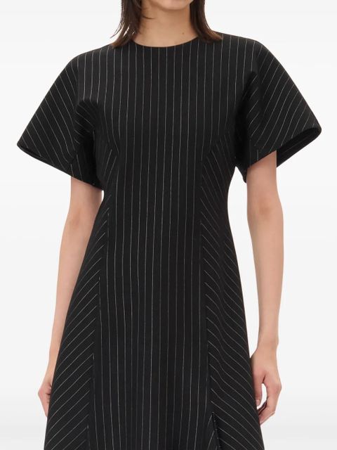 GANNI striped jersey midi dress - Black