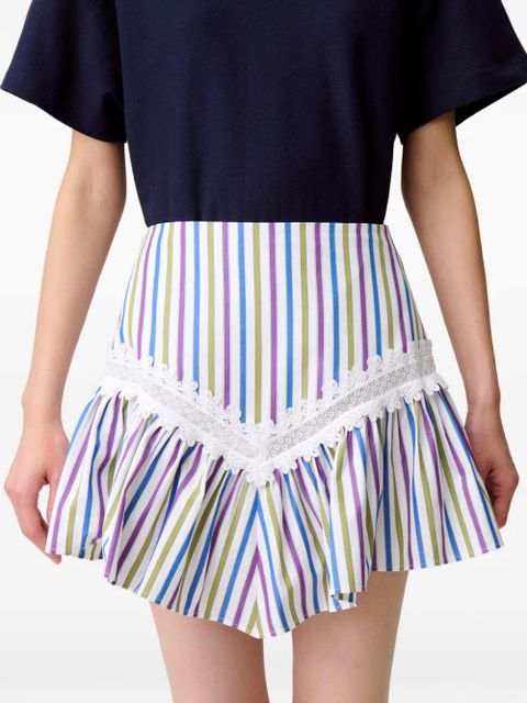 Claudie Pierlot striped lace A-line mini skirt - White