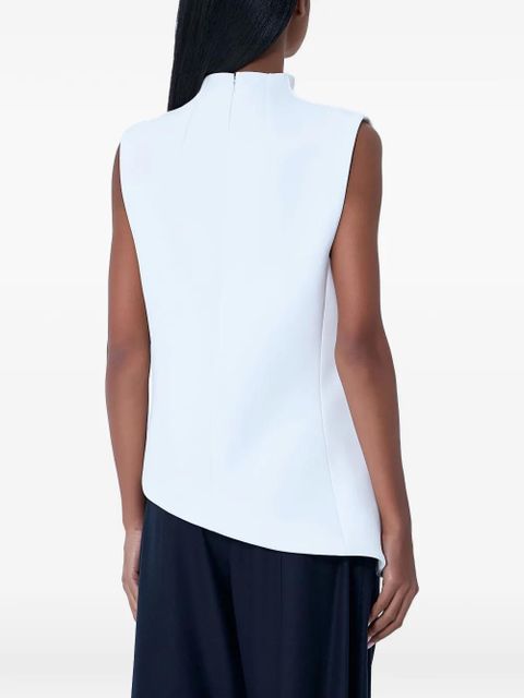 KHAITE asymmetric hem collared top - White