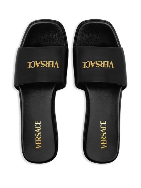 Versace 55 mm Logo platform mules - Black