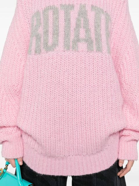 ROTATE BIRGER CHRISTENSEN knitted-logo sweater - Pink
