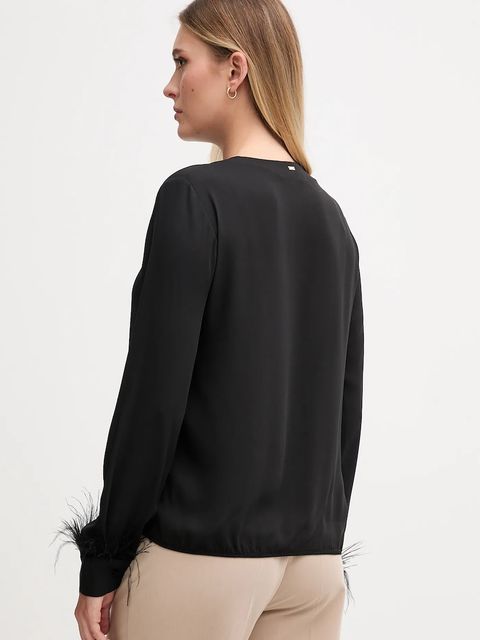 Gaudi bluzka damska kolor czarny gładka 521FD45032