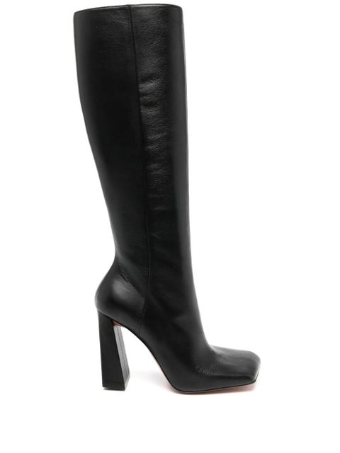 Amina Muaddi Marine 95mm knee-length boots - Black - zdjęcie produktu nr 1