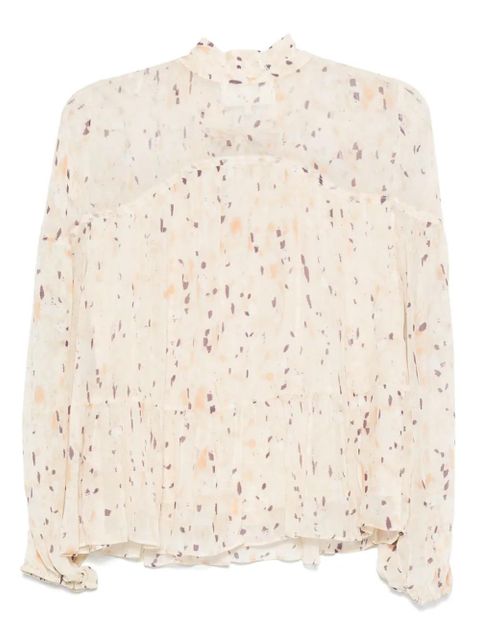 Ba&Sh Kamala bow-detailed printed blouse - Neutrals - zdjęcie produktu nr 2