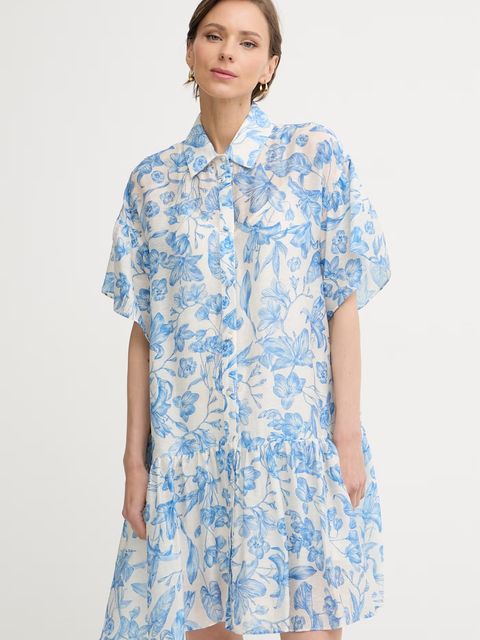 Twinset sukienka letnia z dodatkiem lnu - zdjęcie produktu nr 1