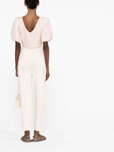 PINKO puff-sleeve cropped blouse