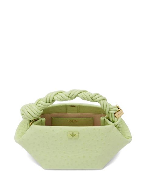 GANNI Bou ostrich-effect tote bag - Green