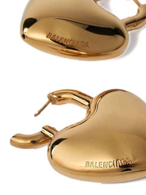 Balenciaga heart-shaped hoop earrings - Gold