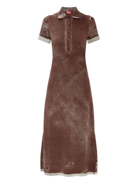 Diesel M-Lourens half-buttoned polo-collar midi dress - Brown - zdjęcie produktu nr 1