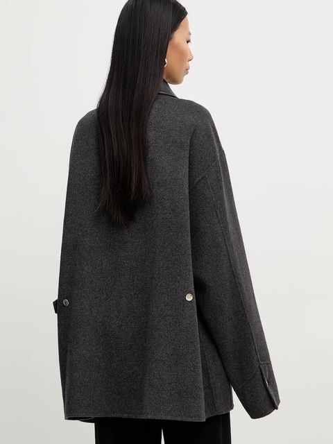 Nanushka kurtka z domieszką jedwabiu NU25FWJK06794 kolor szary przejściowa CAMILO