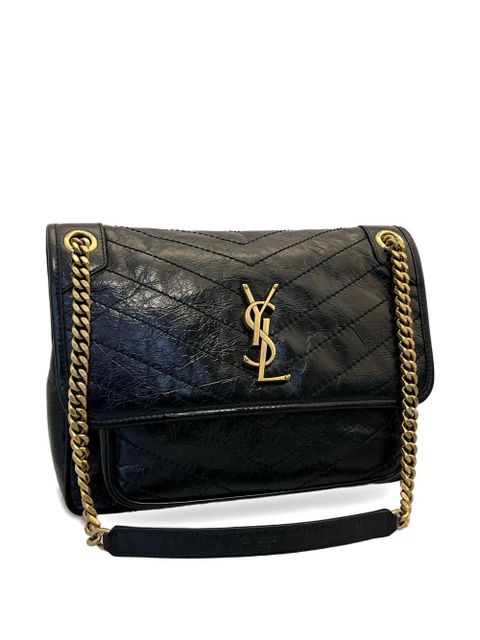 Saint Laurent Niki chevron chain shoulder bag - Black