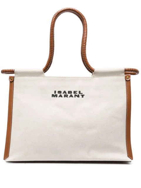 ISABEL MARANT Toledo cotton tote bag - Neutrals - zdjęcie produktu nr 1