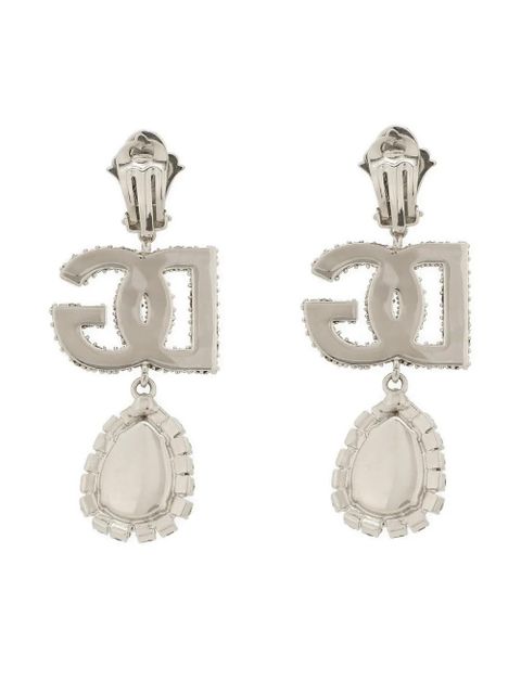 Dolce & Gabbana DG logo crystal-embellished earrings - Silver