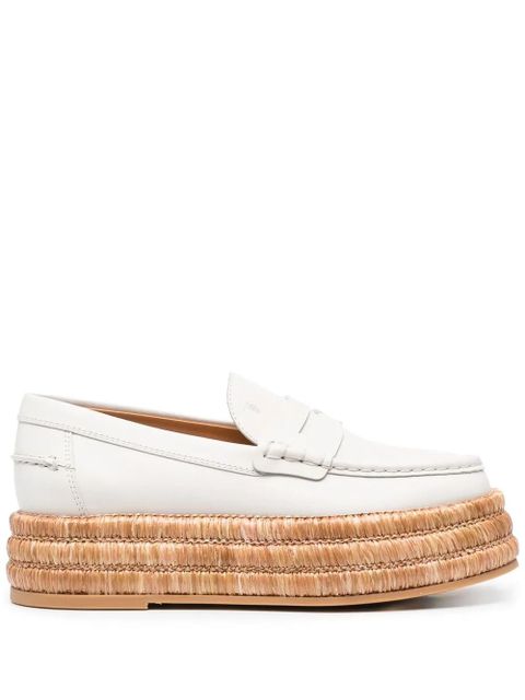Tod's platform leather loafers - Neutrals - zdjęcie produktu nr 1