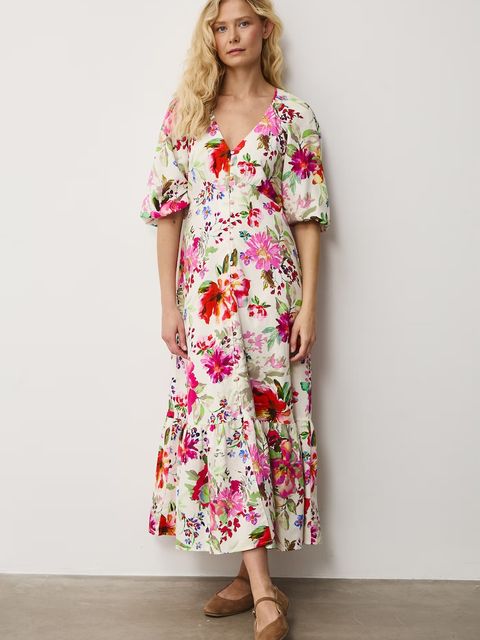 Medicine sukienka rozkloszowana z dodatkiem lnu - zdjęcie produktu nr 1