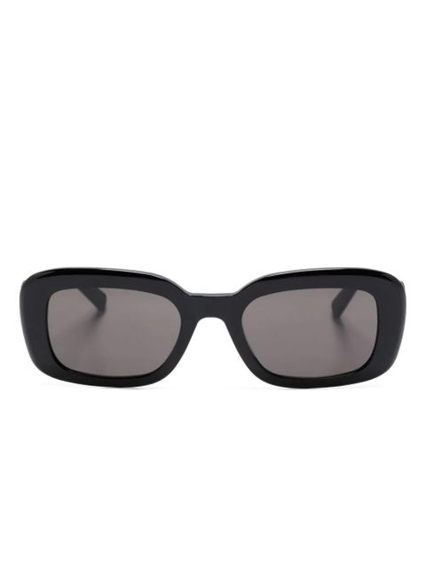 Saint Laurent Eyewear logo-plaque rectangle-frame sunglasses - Black - zdjęcie produktu nr 1