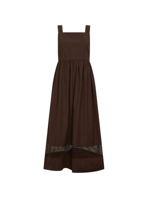 Weekend Max Mara lace-insert gathered maxi dress - Brown - zdjęcie produktu nr 1