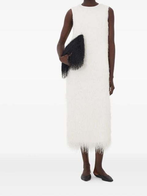 LouLou de Saison Tiwa fringed midi dress - White